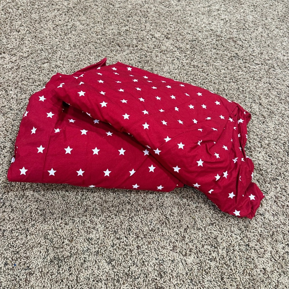 Pottery Barn Kids Twin Duvet Cover Set Pair Red White Star Americana 2266